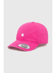 Carhartt WIP berretto da baseball in cotone Madison Logo Cap colore rosa con applicazione I023750.25JXX