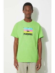 PLEASURES t-shirt in cotone Cmyk T-Shirt uomo colore verde P24SP051.LIME