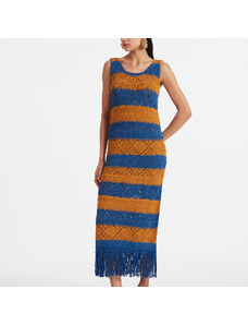 La DoubleJ Dresses gend - The Yarn Dress Solid Blue Petrol L 55%Cotton 45%Polyamide