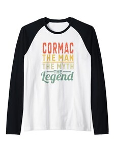 Retro Personalizzato Nome Cormac Regalo Uomo Cormac The Man The Myth The Legend Nome Cormac Maglia con Maniche Raglan