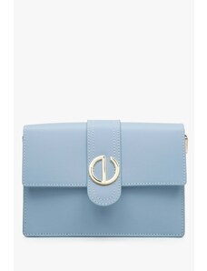 Women's Light Blue Italian Leather Handbag Estro ER00114777