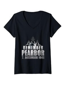 Remember Pearl Harbor Memorial Day apparel Donna Ricorda il Pearl Harbor Memorial Day il 7 dicembre 1941 Maglietta con Collo a V