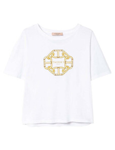 Twinset T-shirt con stampa catene e Oval T