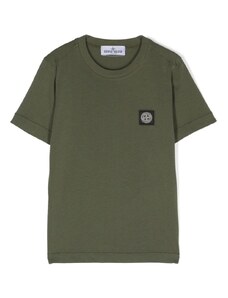 STONE ISLAND KIDS T-shirt verde oliva patch logo Compass