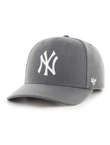 47brand cappello con visiera con aggiunta di cotone MLB New York Yankees colore grigio con applicazione B-CLZOE17WBP-CC