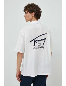 Tommy Jeans camicia in cotone uomo colore bianco DM0DM19139