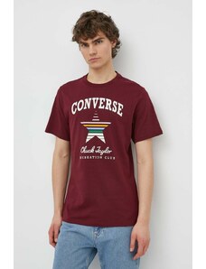 Converse t-shirt in cotone colore granata