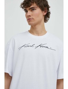 Karl Kani t-shirt in cotone uomo colore bianco con applicazione