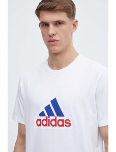 adidas t-shirt in cotone uomo colore bianco IS3234