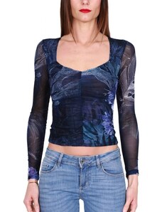 Guess TOP MANICA LUNGA IN TULLE STRETCH, FANTASIA