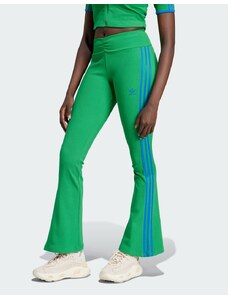 adidas Originals - Leggings a zampa verdi-Verde