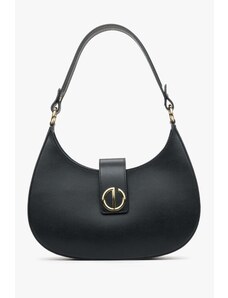 Black Baguette Handbag made of Italian Genuine Leather Estro ER00114779
