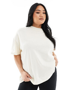 ASOS 4505 Curve - Icon - T-shirt pesante oversize squadrata bianco vintage quick dry