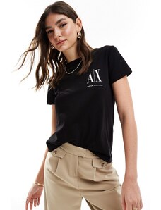 Armani Exchange - T-shirt nera vestibilità classica-Nero
