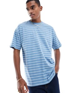 New Look - T-shirt oversize blu a righe