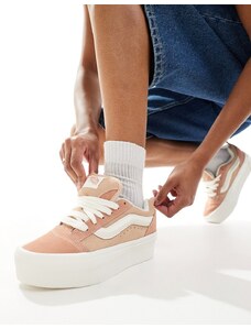 Vans - Knu - Sneakers color pesca con suola rialzata-Rosa