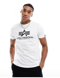 Alpha Industries - T-shirt bianca con logo sul petto-Bianco