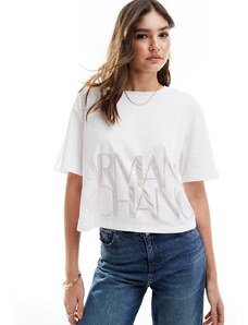 Armani Exchange - T-shirt corta bianca-Bianco