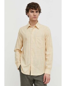 Samsoe Samsoe camicia in lino misto LIAM colore giallo M22100012