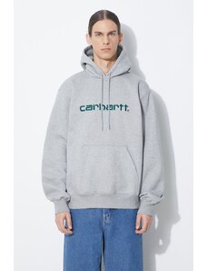 Carhartt WIP felpa Hooded Carhartt Sweat uomo colore grigio con cappuccio con applicazione I030547.24FXX