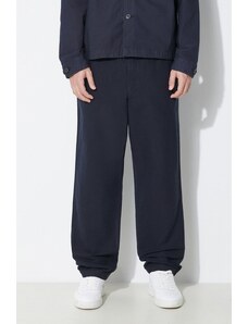 Norse Projects pantaloni in lino misto Ezra Relaxed Cotton Linen colore blu navy N25.0402.7004