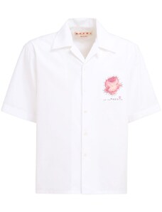 Marni Camicia bianca con applicazione fiore