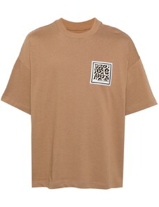 Emporio Armani T-shirt cammello con applicazione