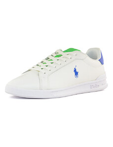 Polo Ralph Lauren scarpe uomo HRT CRT II in pelle bianco verde