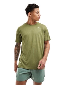 PUMA Training - T-shirt kaki mélange con logo-Verde