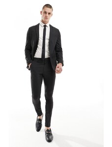 ASOS DESIGN - Pantaloni da abito super skinny nero puntinato