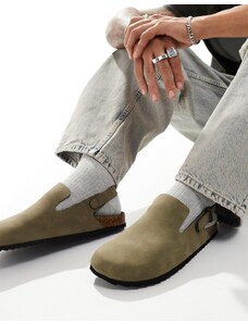 ASOS DESIGN - Sabot stile zoccolo kaki con fibbie-Verde