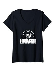Hack BioBoost Habit Donna Fantastico Biohacker perché il rischio più grande non sta assumendo nessuno Maglietta con Collo a V