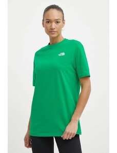 The North Face t-shirt in cotone W S/S Essential Oversize Tee donna colore verde NF0A87NQPO81