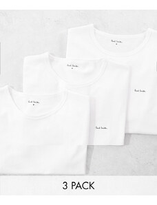 PS Paul Smith Paul Smith - Confezione da 3 T-shirt da casa bianche con logo-Bianco