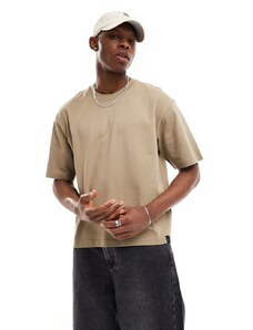 Pull&Bear - T-shirt squadrata beige-Neutro