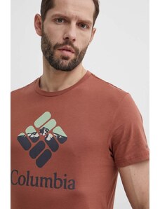 Columbia t-shirt in cotone Rapid Ridge colore rosso 1888813