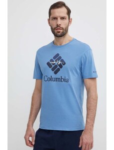 Columbia t-shirt in cotone Rapid Ridge colore blu 1888813