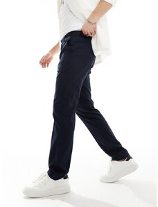 ASOS DESIGN - Pantaloni eleganti slim blu navy
