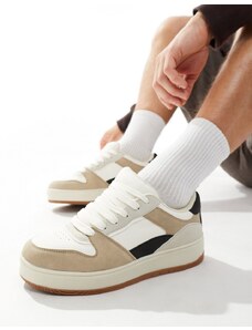 Bershka - Sneakers beige tono su tono-Neutro