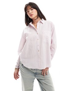 Scalpers - Camicia in lino rosa a righe