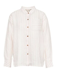 Camicia Barbour LSH1590 in lino bianco e rosa