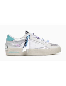 Sneaker donna bianca/azzurra sk8 deluxe perline 27108 crime london 37