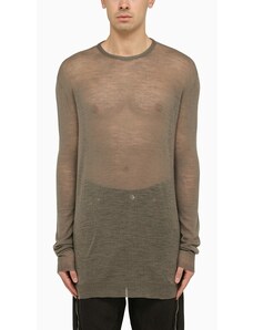 Rick Owens Maglia semitrasparente grigio polvere in lana