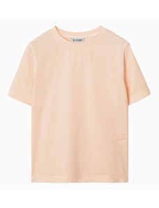 Burberry T-shirt girocollo color pesca in cotone