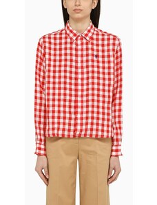 Polo Ralph Lauren Camicia bianca/rossa a quadri in lino