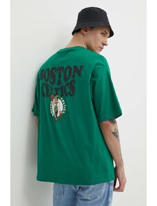New Era t-shirt in cotone uomo colore verde BOSTON CELTICS