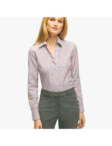 Brooks Brothers Camicia a righe sciancrata non-iron in cotone Supima elasticizzato - female Camicie e T-shirt Rosso, Bianco e Blu 0