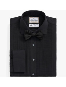 Brooks Brothers Camicia da smoking nera in cotone con collo semi francese e pinces frontali Brooks Brothers X Thomas Mason - male Camicie eleganti Nero 16