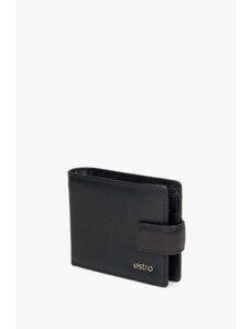 Men's Black Leather Wallet with Buckle Estro ER00114467