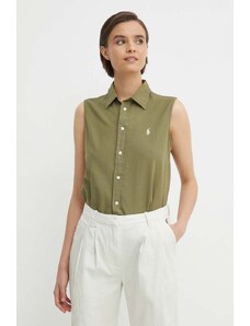 Polo Ralph Lauren camicia in cotone donna colore verde 211906512